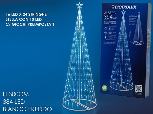 Albero Natale Luminoso LED da 200 cm e 300 cm Vari colori da interno ed esterno - Foto 6 di 7