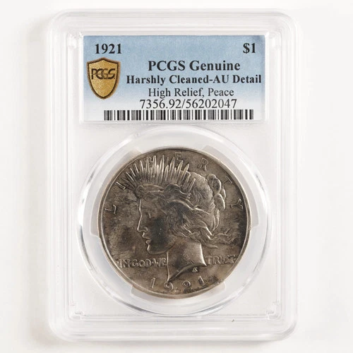 1921 Key Date Peace Dollar $1 AU Details PCGS 31639
