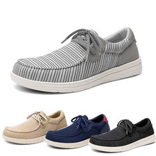 Men's Wide Toe Box Arch Support Non Slip Casual Slip on Shoes Lightweight Loafer