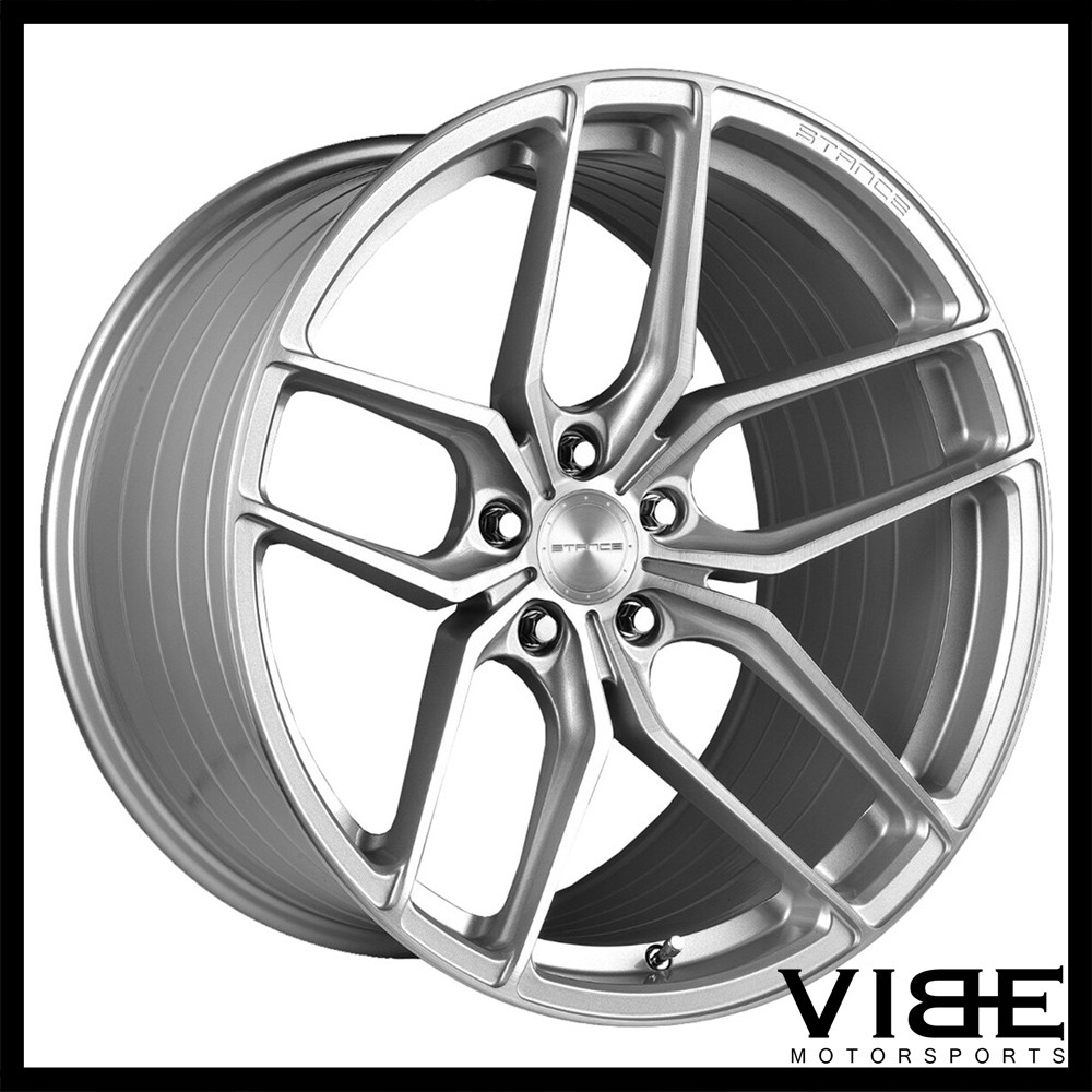 22" STANCE SF03 SILVER CONCAVE WHEELS RIMS FITS BENTLEY CONTINENTAL GT
