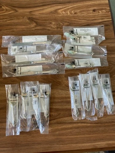 Wallace Grande Baroque 4-Piece Setting Sterling Silver  Sealed, Unused Estate