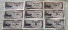 Yugoslavia 20 Dinara 1974 (6) 1978 (3) LOT of 9