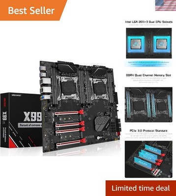 X99 Dual CPU Motherboard, Intel 5th/6th Gen LGA 2011-V3 Computer Server Mothe...