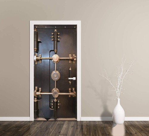 3D Metal Door Sticker - Antique Bank Vault Door Decal, Removable & Self-Adhes... - Picture 3 of 5