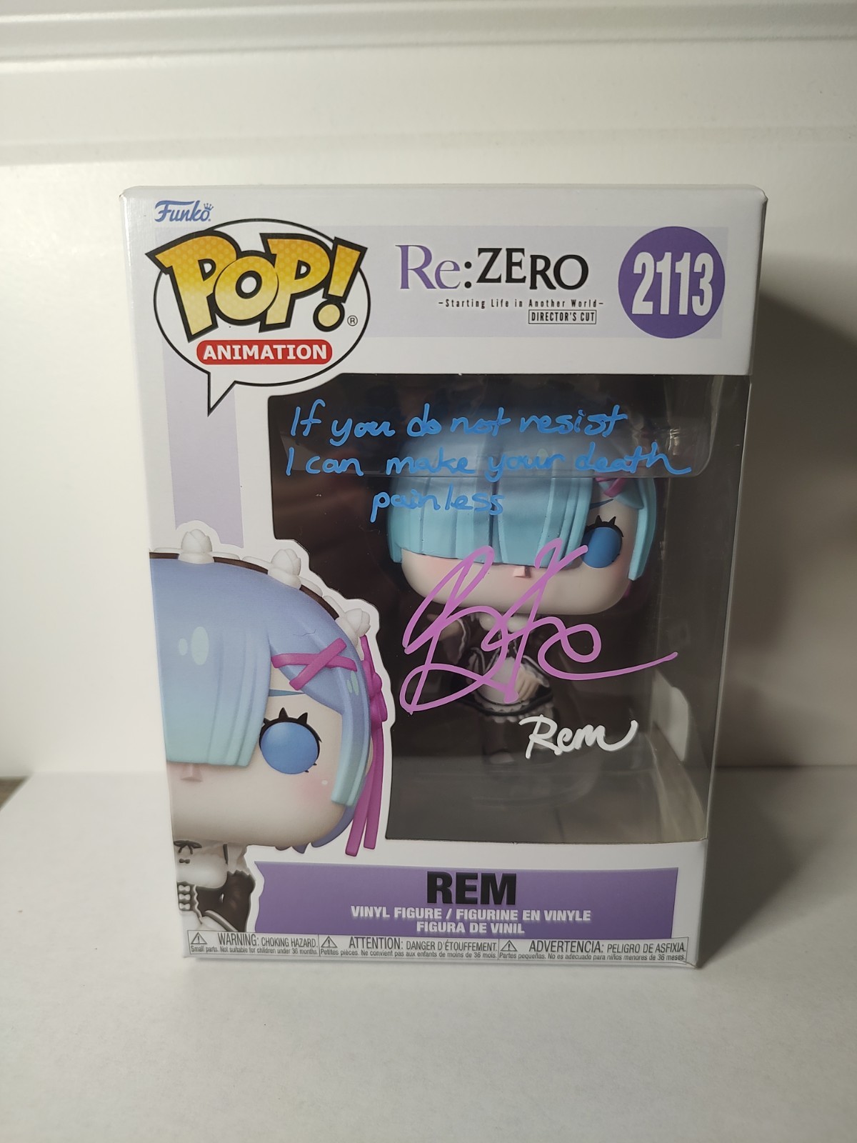 REM 2113 Re:Zero Funko Pop Signed By Brianna Knickerbocker w/ COA
