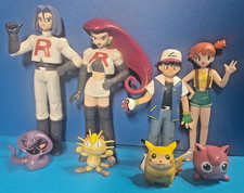 Pokemon 1998 Tomy Set: Jesse James Ash Misty w/Arbok Pikachu Jigglypuff Meowth