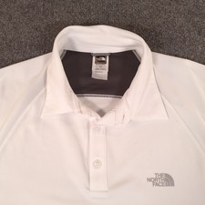 The North Face Mens VaporWick Short Sleeve Polo Shirt White Grey Large L 2749