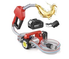 Cordless Electric Fuel Transfer Pump with Nozzle Hoses Kit 12GPM 4.0Ah Battery