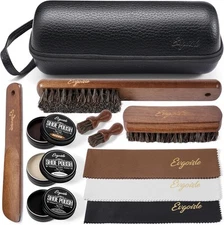 Leather shoe polish&shine kit, travel care kit Black 