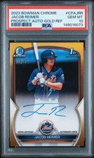 2023 Bowman Chrome Jacob Reimer True Gold Refractor 1st Auto /50 Mets PSA 10 RC