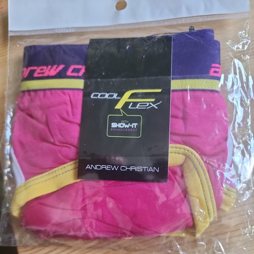  Andrew Christian CoolFlex Brief w/Show-It L Fuschia NEW