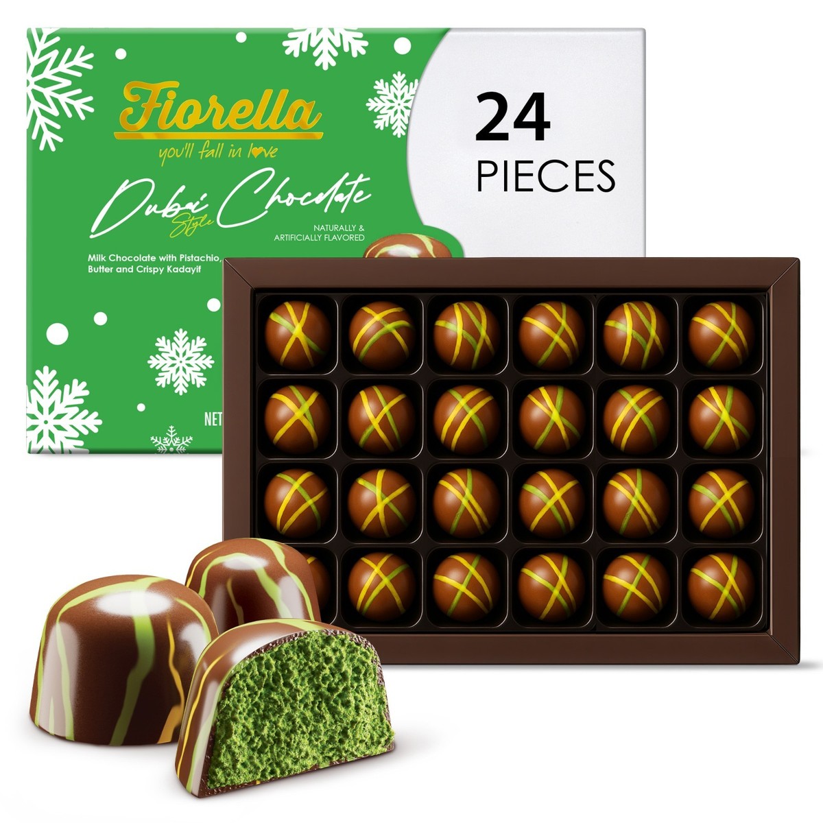 Fiorella Dubai Chocolate Gift Box 288g | Premium Pistachio Cocoa