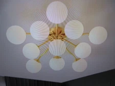 HUOKU Ceder 11-Light 30.7 in. Brass Sputnik Semi-Flush Mount Chandelier