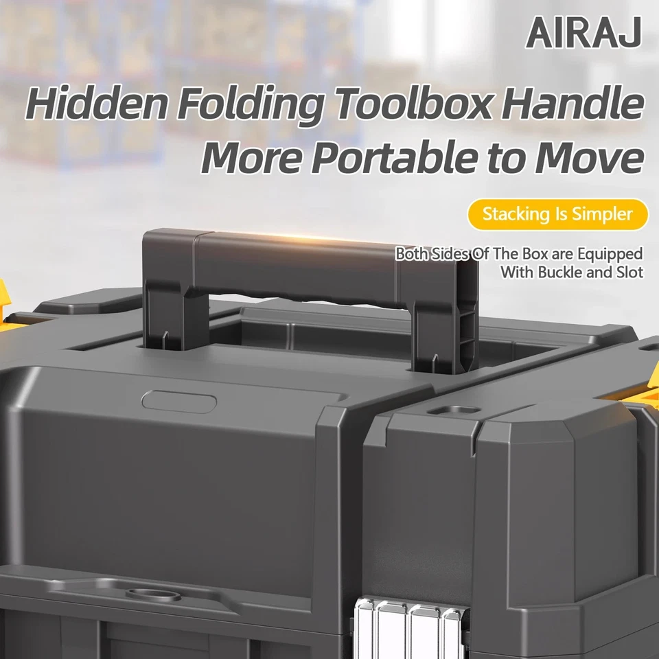 AIRAJ MultiFunctional Tier Stackable Rolling Plastic Portable Folding Tool Stora - Image 3 of 4