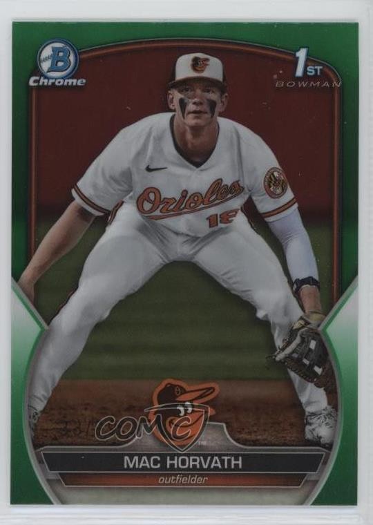 2023 Bowman Draft Chrome Green Refractor 33/99 Mac Horvath #BDC-90 7c7