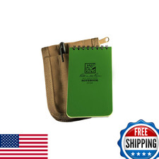 Rite in the Rain Weatherproof 3x5 Top-Spiral Notebook Kit Tan CORDURA Cover Gree