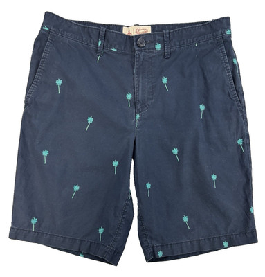 Penguin By Munsingwear Mens 30 Navy Chino Shorts Palm Trees Resort Travel Casual