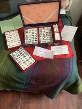 Bamboo Mahjong   Set with Case    made in japan 