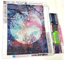 New 12x16 in. Colorful Moon Diamond Art Kit