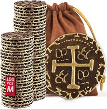 Metal Pirate Coins - 100 Bronze Treasure Coin Set, Metal Replica Spanish Doubloo