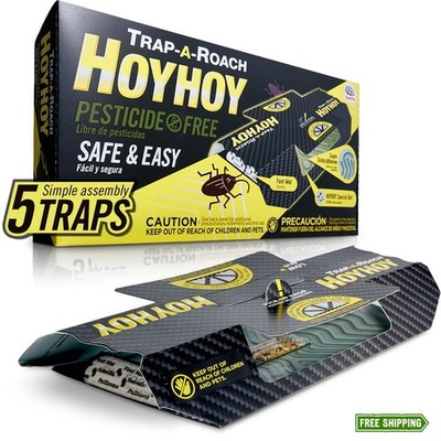 HOY HOY Sticky Glue Roach Traps for Indoor Pest Control, 5 Pack
