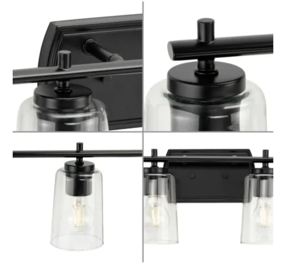 Adley 6 Light 49" Wide Bathroom Vanity Light with Clear Glass Shades Box Damaged - Image 4 of 4