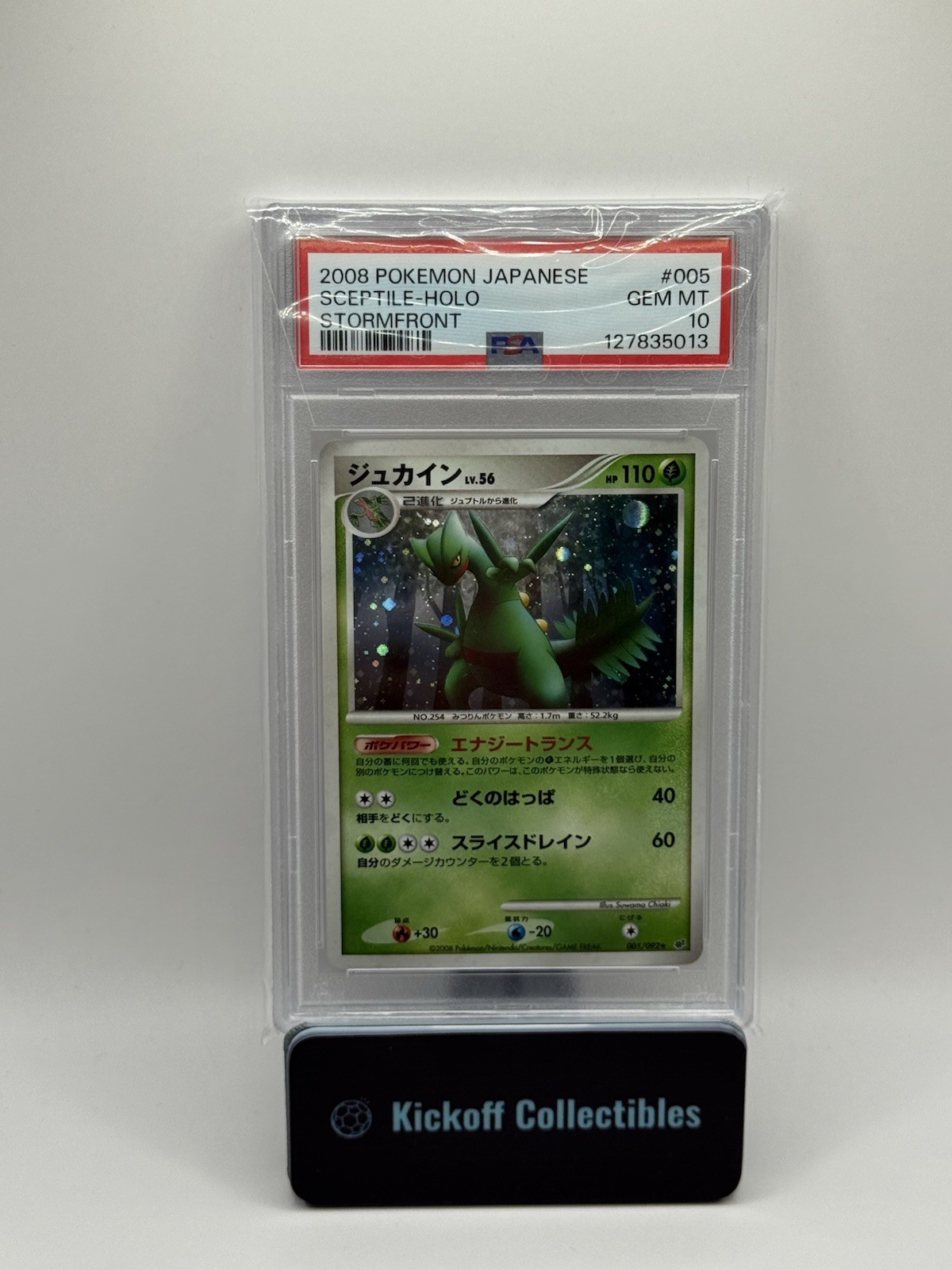 Pokemon Sceptile Stormfront Unlimited Japanese Holo Rare #005 PSA 10 Gem Mint