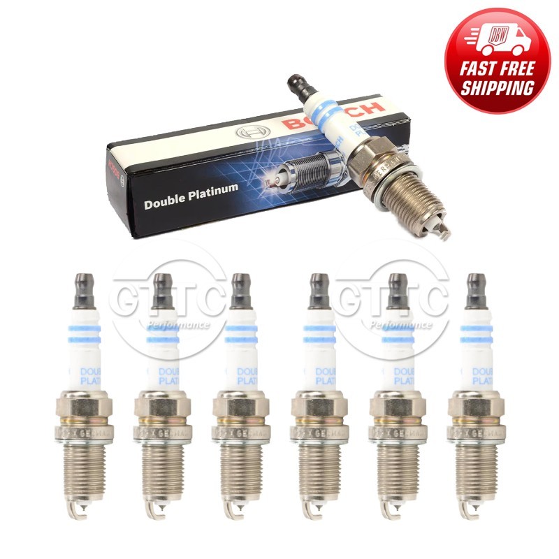 Genuine BOSCH Double Platinum Spark Plug 6PCS for BMW/ Dodge/ Ford/ Honda/Nissan