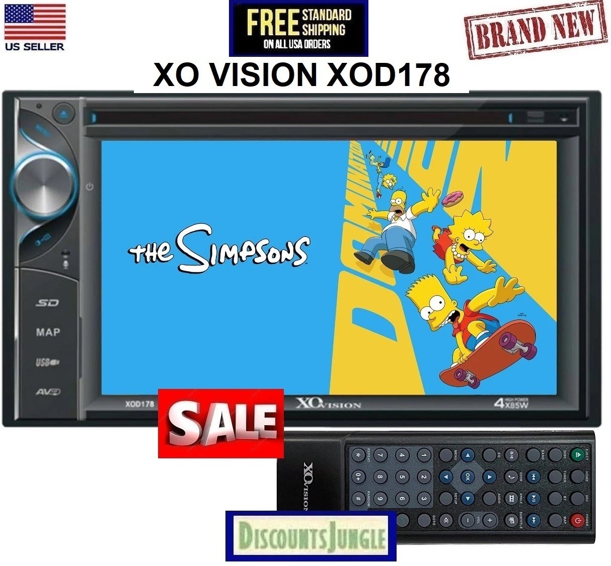 XO VISION 6.2" double 2 DIN CD DVD MP3 USB Bluetooth Touchsc
