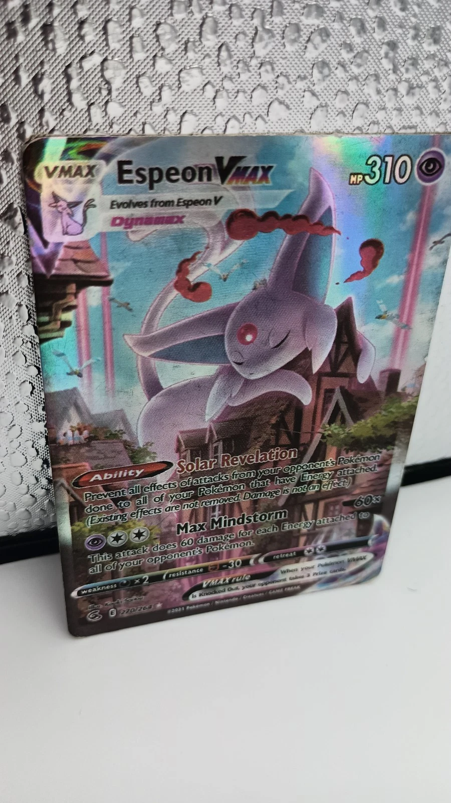 Pokemon Swsh08: Fusion StrikeSecret Rare Espeon VMAX AlternateArt Holo 270/264