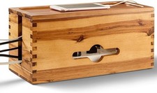 Acacia Large Cable Management Box - 15" L Cord Box Hider Power Strip Box for Pow