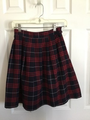 French Toast Girls Red And Navy Plaid Uniform Skirt Size Girls 12