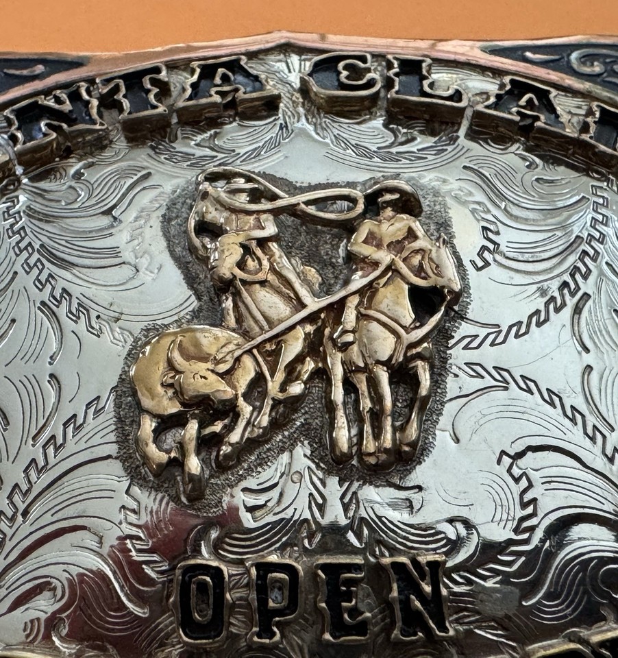 Vintage 2009 Santa Clara Rodeo Open Champion Team Roping Trophy Belt ...