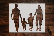 Family Walking Stencil - Art and Wall Stencil