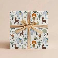 Woodland Animal Wrapping Paper, Kids Birthday or Baby Shower Gift Roll