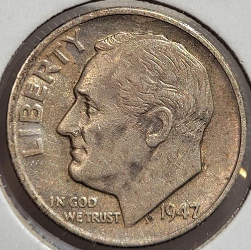 1947-S Roosevelt Dime 90% Silver– San Francisco Mint – VF Nice (Lot 0888)
