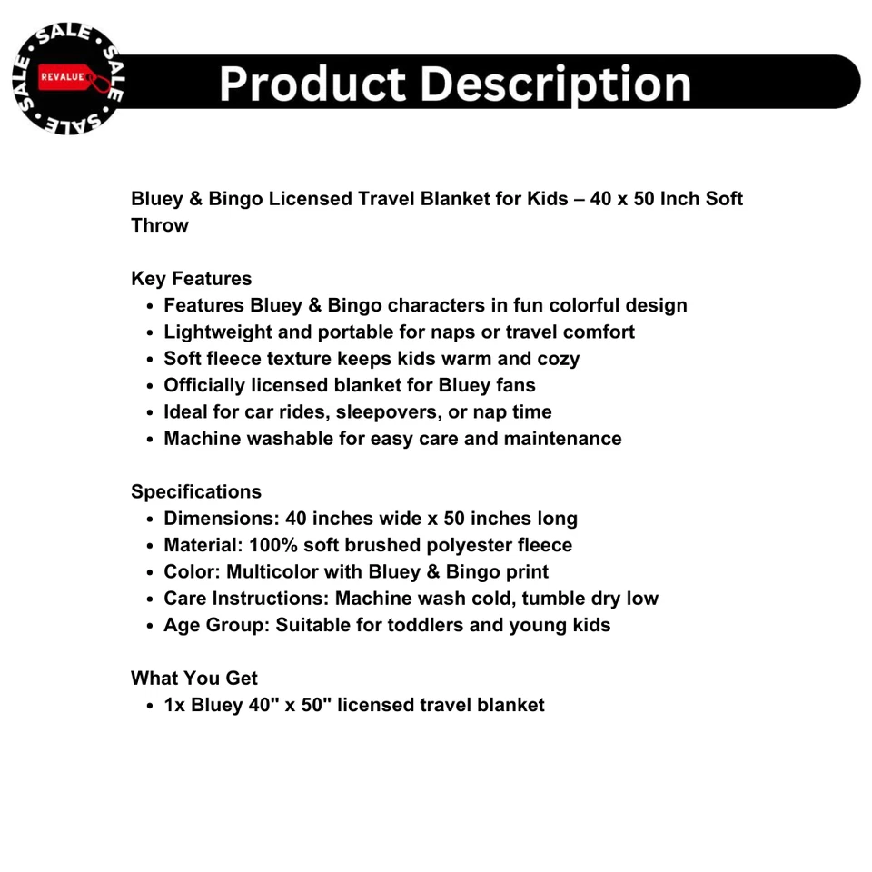 Лицензированное дорожное одеяло для детей Bluey & Bingo — 40 x 50 дюймов цветочный мягкий плед - Изображение 2 из 4