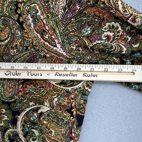 Fig & Flower Floral Paisley Tunic Top Flannel Side Slits 3/4 Sleeve Stretch SZ M - Picture 6 of 10