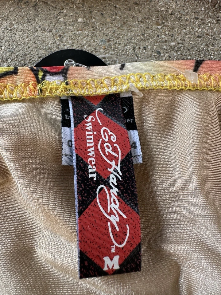 Conjunto de biquíni ED HARDY vintage Y2K caveira cruzada cordas ousadas tatuagem média natação - Imagem 2 de 4