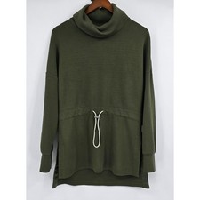 Varley Freya Sweat DoubleSoft Olive Green Cinch Waist Pullover Small Athleisure