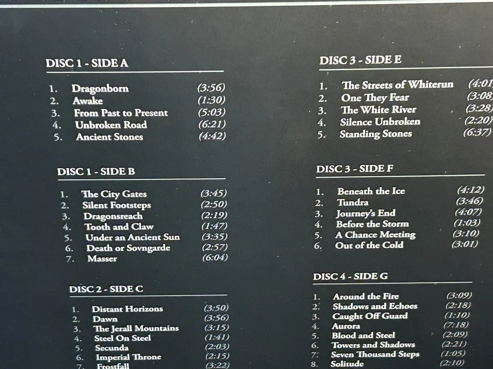 THE ELDER SCROLLS V SKYRIM - Soundtrack, Limited 4LP CLEAR VINYL BOX SET New! - Image 4 of 4