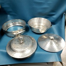 Lightweight MCM Hammered Etched Aluminum ware Insert + Serving Rustic Core