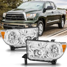 Headlight Assembly Pair for 2007-2013 Toyota Tundra With/Without Level Adjuster