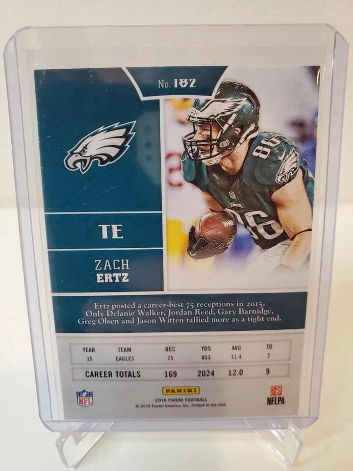 2016 Panini Chivalry 178/199 Zach Ertz #182 Philadelphia Eagles  - Image 2 of 3