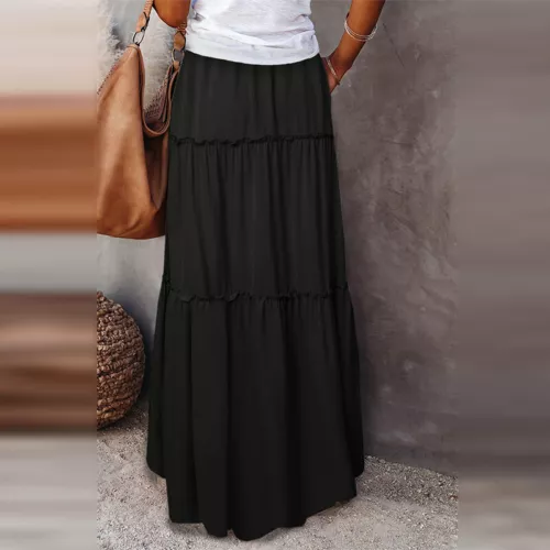 Ladies Boho Maxi Skirt Womens Tiered Panel Party Fashion Long Skirts w/Pockets - Picture 9 of 29