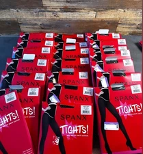 (23) Spanx By Sara Blakely Tights 6 Black High Waisted Haute Contour Seam-free