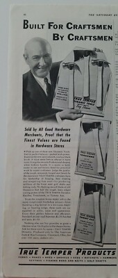 1940 True Temper products Hammer Hatchet axe built for Craftsmen vintage tool ad