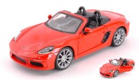 Burago 1/24 Porsche 718 Boxster Cabriolet Orange Statisches Modell Diecast