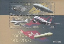 Malte Bloc 19 (complète.Edition.) neuf avec gomme originale 2000 avions