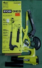 RYOBI 10" String Trimmer & Blower Combo Kit TOOLS ONLY PCLCK201K Free Shipping